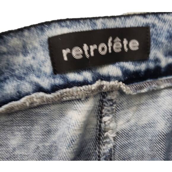 RETROFÊTE Myla Acid Wash Cropped acid-wash high-rise tapered jeans size 28 - Picture 6 of 15